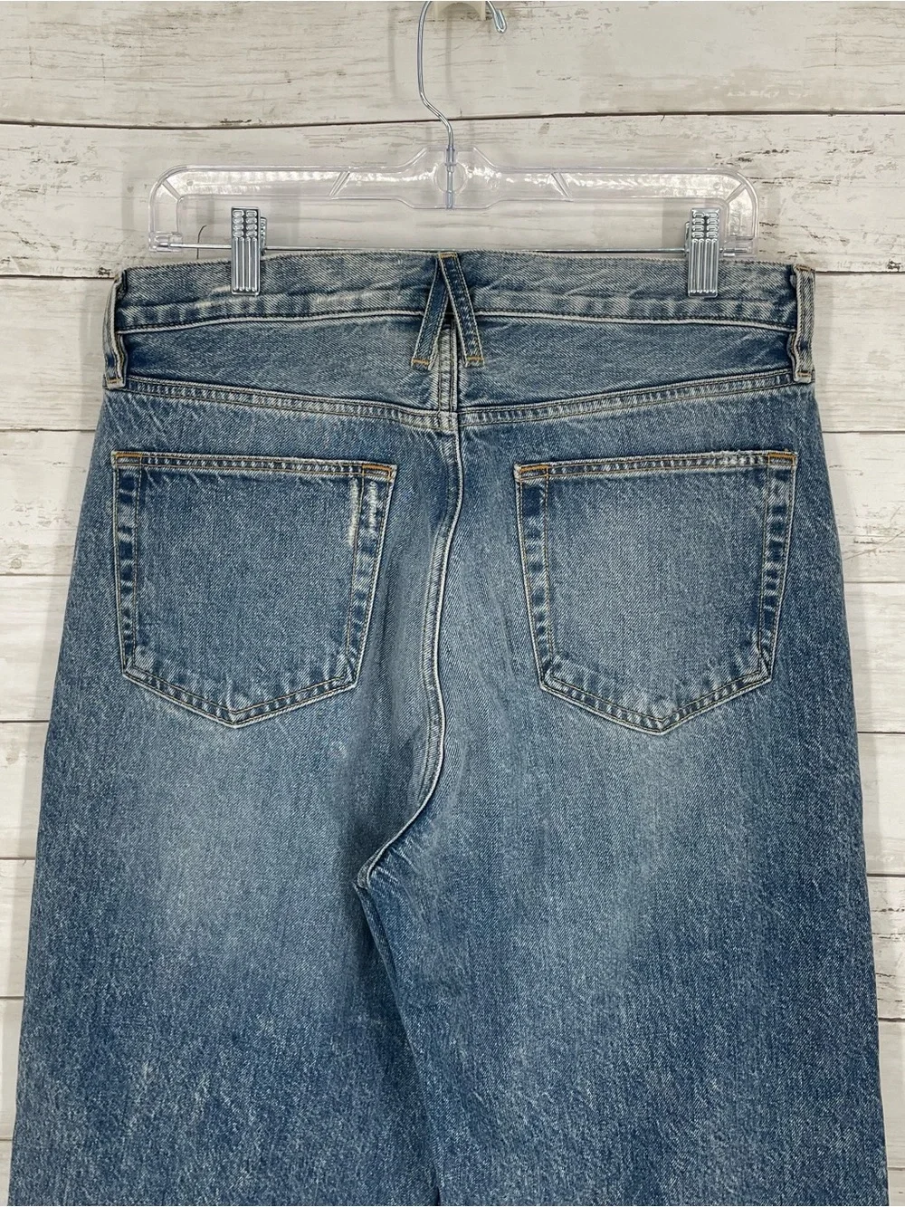 SLVRLAKE Grace Wide Leg Jeans in Last Goodbye Size 31 Raw Hem Denim